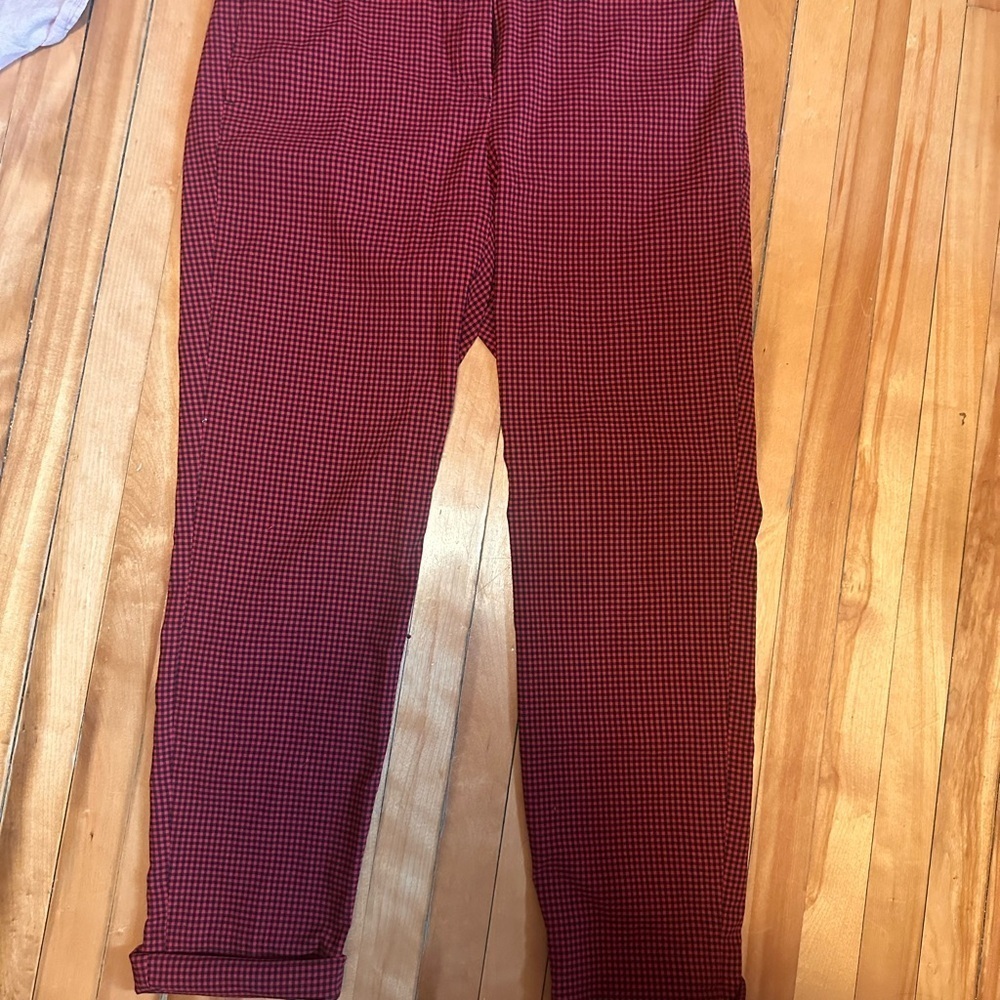 Tristan Red and Black Ankle Checkered Pants